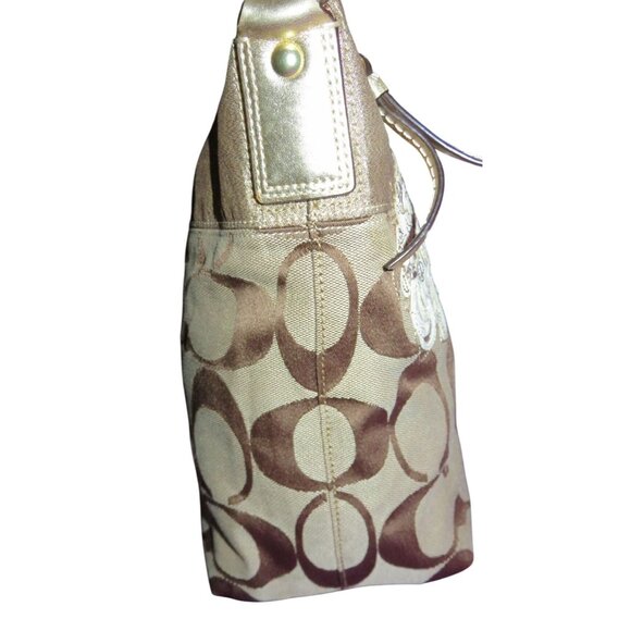 Coach 2008 Limited Edition Chrysanthemum Appliques Cursive Creed Tote & wristlet - Picture 4 of 14